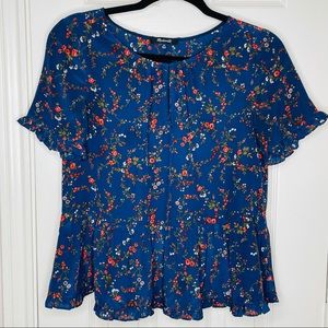 Madewell Stanza Ruffle Hem Blouse